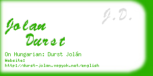 jolan durst business card